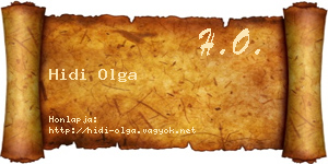 Hidi Olga névjegykártya